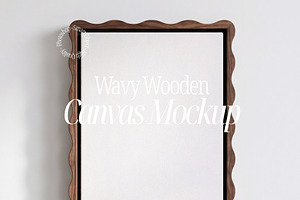Wavy Wooden Framed Canvas Mockup, a Mockup by First Impression Mockups