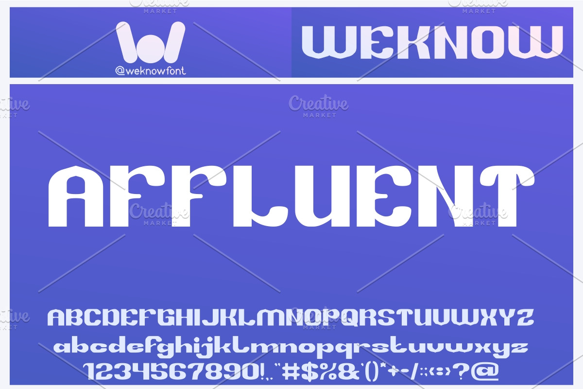 Affluent font, a Sans Serif Font by weknow (Photo 1 of 8)