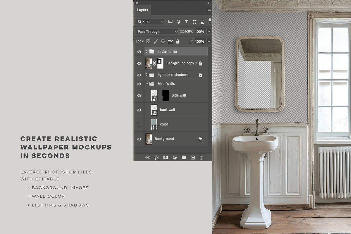 Shabby Chic French Bathroom Mockup, a Household Mockup by Blixa 6 Studios (Photo 2 of 9)