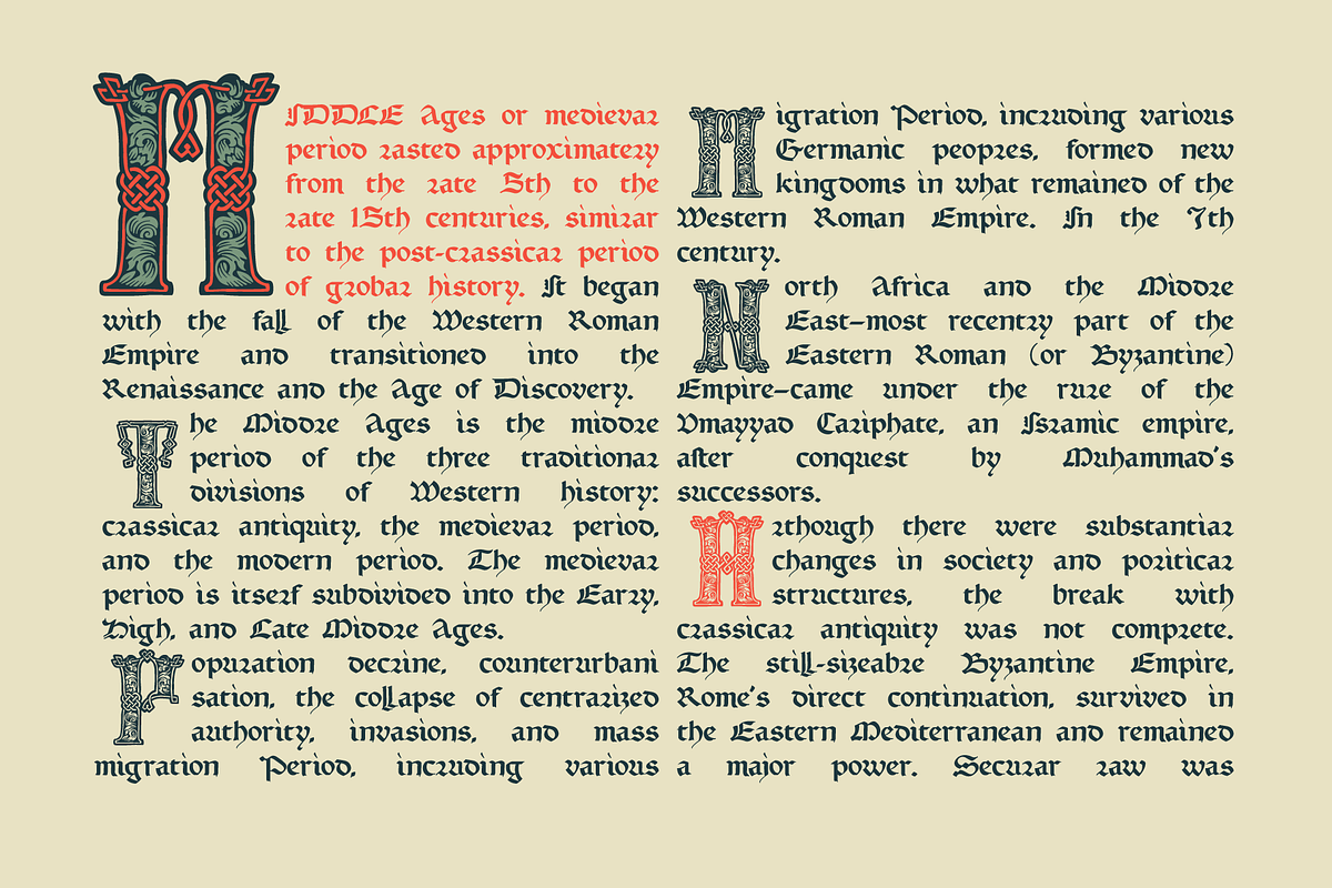 Medieval Knots Drop caps font, a Blackletter Font by kaer_shop (Photo 9 of 9)