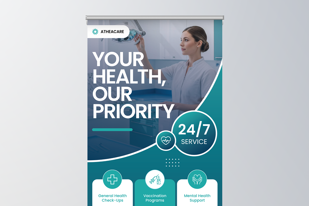 Healthcare Campaign Roll Up Banner, a Poster Template by Annora Studio (Photo 3 of 6)