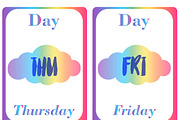Days of the Week Flash Card for Kids, a Card Template by DigitalsDesigns (Thumbnail 3 of 3)
