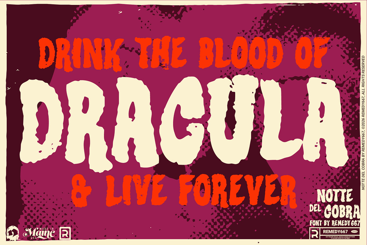 Notte del Cobra - Grindhouse Font, a Sans Serif Font by Remedy667 (Photo 7 of 9)