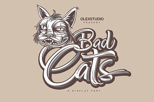 Badcats, a Font by Olexstudio