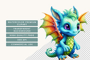 Colorful Baby Dragon Clipart Png, an Animal Illustration by BusyDaydesign (Thumbnail 7 of 9)
