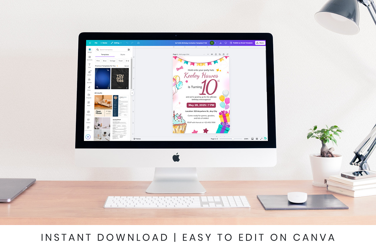10th Birthday Invitation Canva Temp, an Invitation Template by Snapybiz (Photo 7 of 10)
