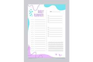 Daily Planner Worksheet Design