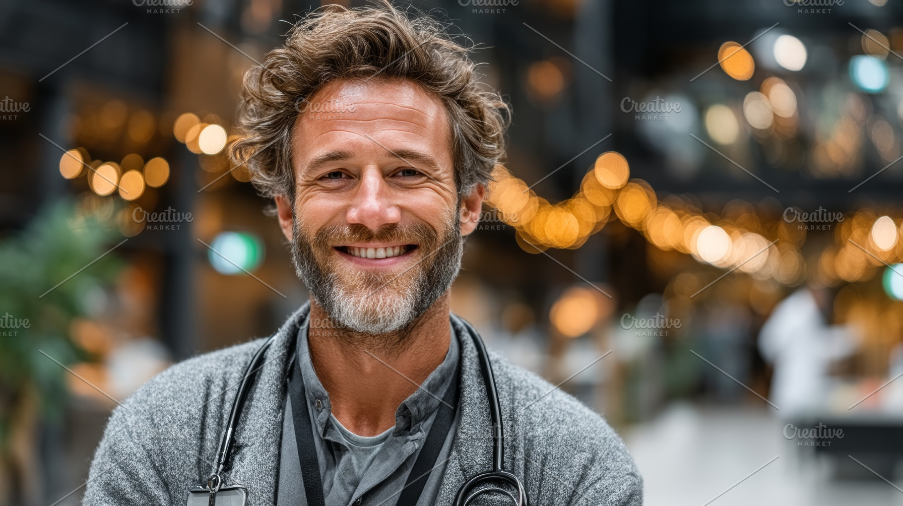Portrait of a friendly doctor in a bright indoor environment, a Health & Medical Photo by AS photostudio