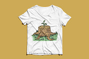 Plant growing out of a tree stump, an Illustration by gunaonedesign (Thumbnail 3 of 4)