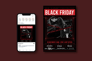 Black Friday Sale Flyer, a Flyer Template by iDoodle Studio