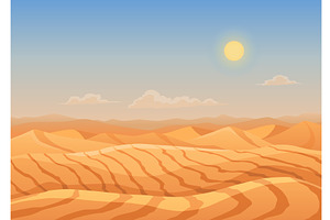 Landscape Desert Dunes. Mountains