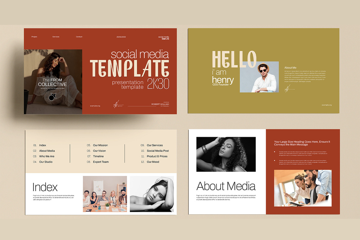 Social Media Presentation Template