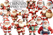 Sparkly Santa Clipart Bundle, an Illustration by Daily.Designs (Thumbnail 1 of 4)
