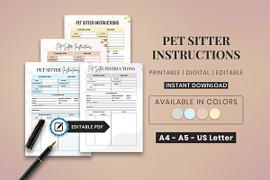 Editable Pet Sitter Instructions