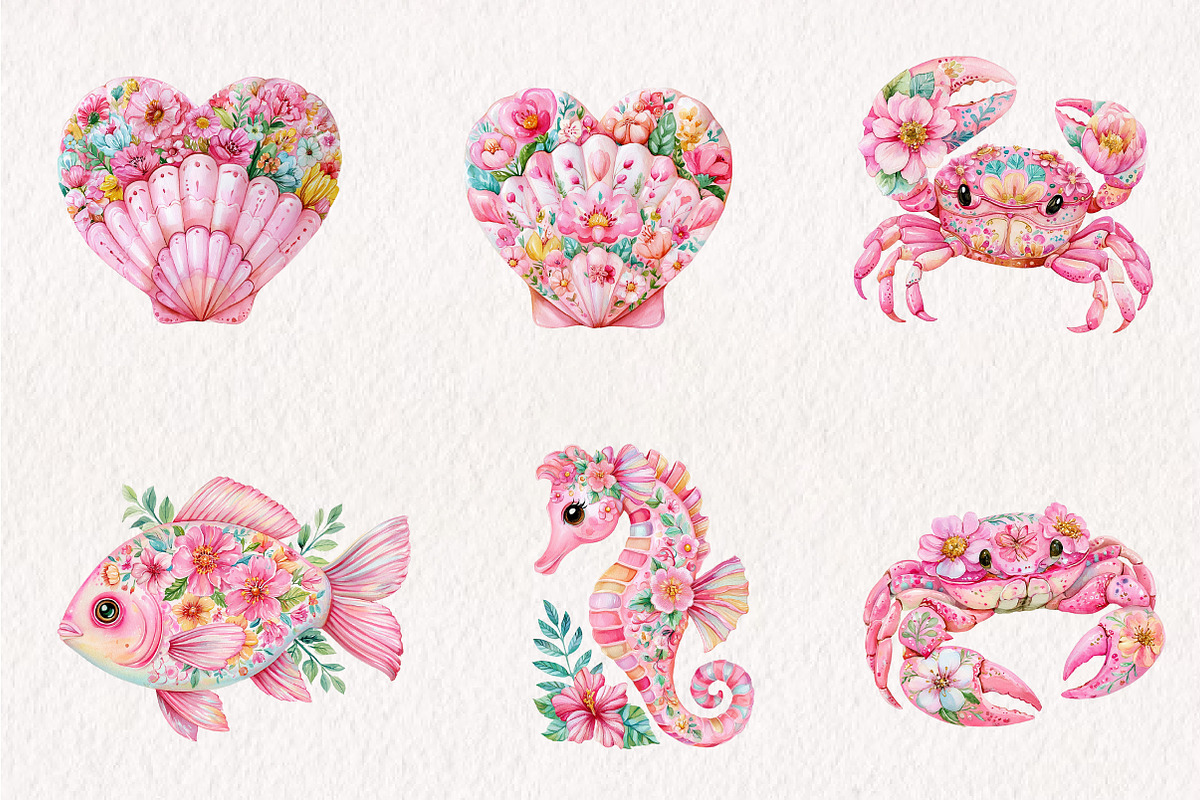 Pink Girly Summer Clipart PNG, a Seasonal Illustration by CreationArt (Photo 4 of 7)