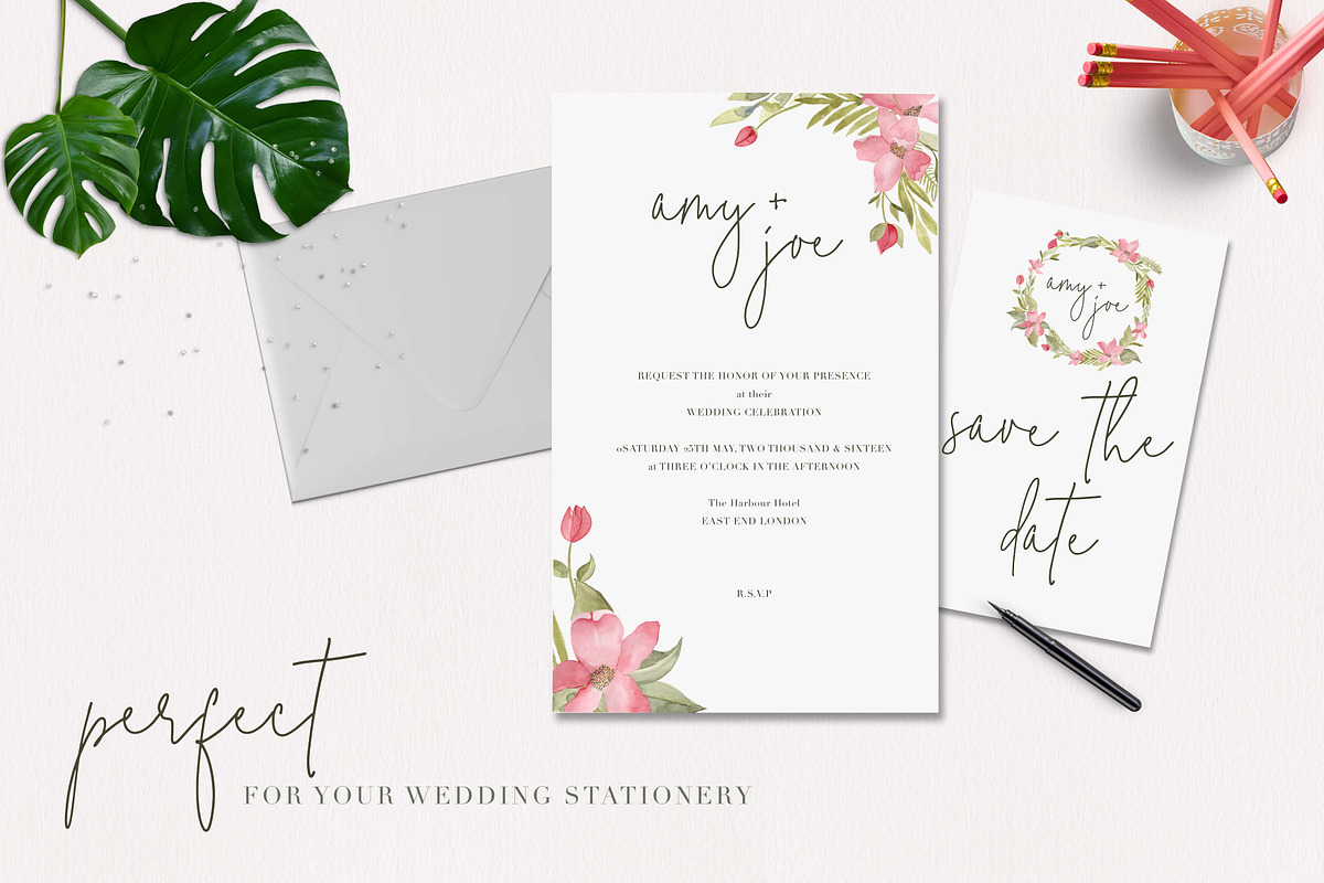 Watercolor Floral Blooms Clipart Set, an Illustration by The Autumn Rabbit Ltd (Photo 6 of 7)