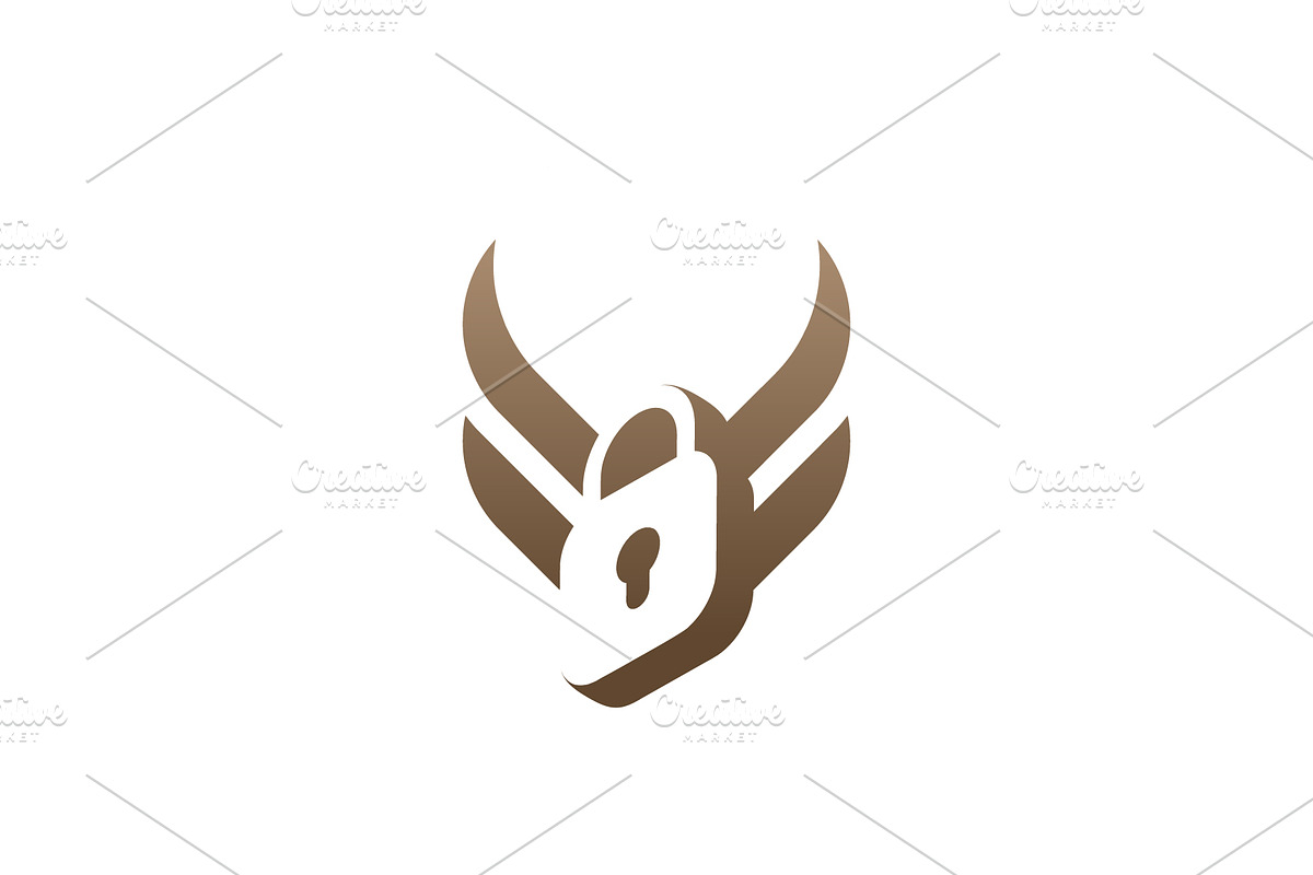 modern and elegant horn padlock logo, a Branding & Logo Template by Rasagama Studio