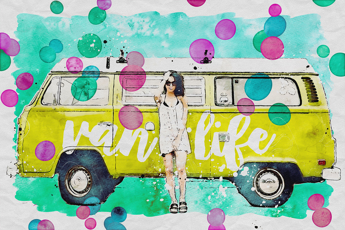 Watercolor Sketch Art, an Action Add-On by Mint Actions (Photo 11 of 12)