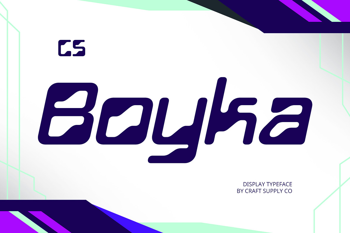 CS Boyka – Techno Font, a Sans Serif Font by Craft Supply Co. (Photo 1 of 8)