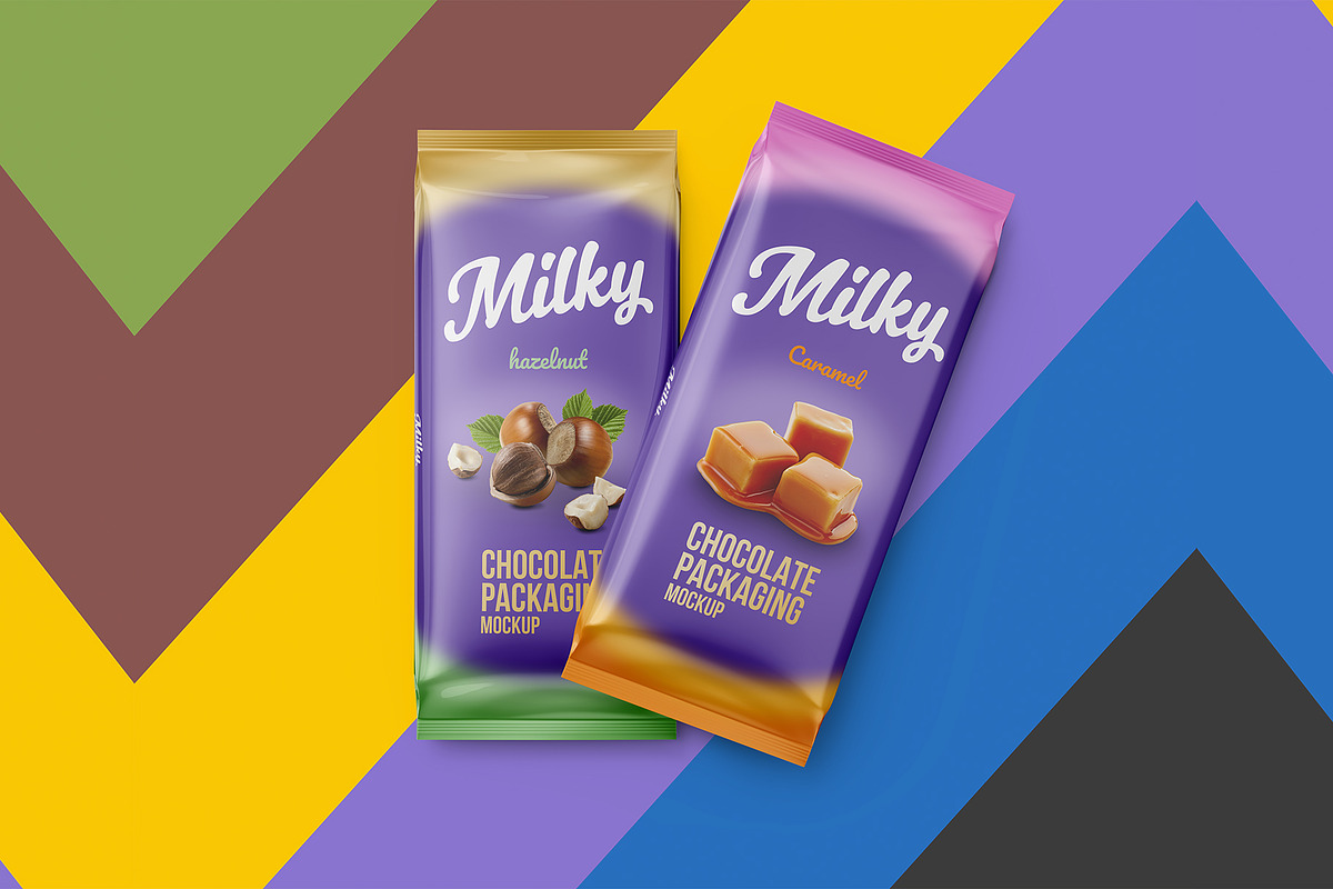 Two Chocolate bar mockup, a Packaging Mockup by easymock (Photo 4 of 6)