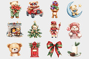 Watercolor Christmas Teddy Bear Clip, a Seasonal Illustration by Design Market (Thumbnail 3 of 5)