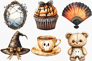 Watercolor Sepia Coquette Halloween, an Illustration by Canvas Craft (Thumbnail 2 of 8)