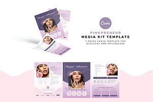 Pinkpreneur Media Kit Canva Template