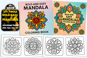 Easy Comfy Mandala Coloring Pages, a Decorative Illustration by Ink Gallery