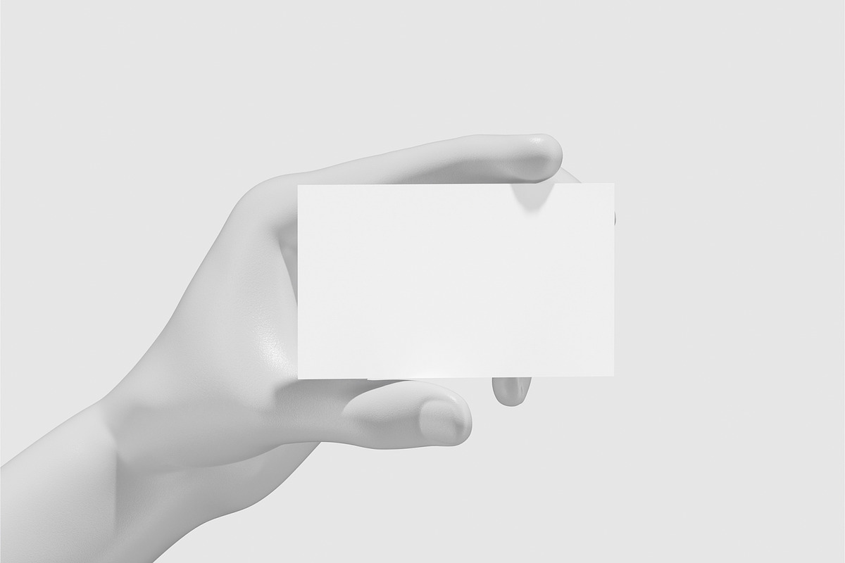 Clay Hand Holding Business Card Mock, a Merchandise Mockup by Permadi Creative (Photo 3 of 5)