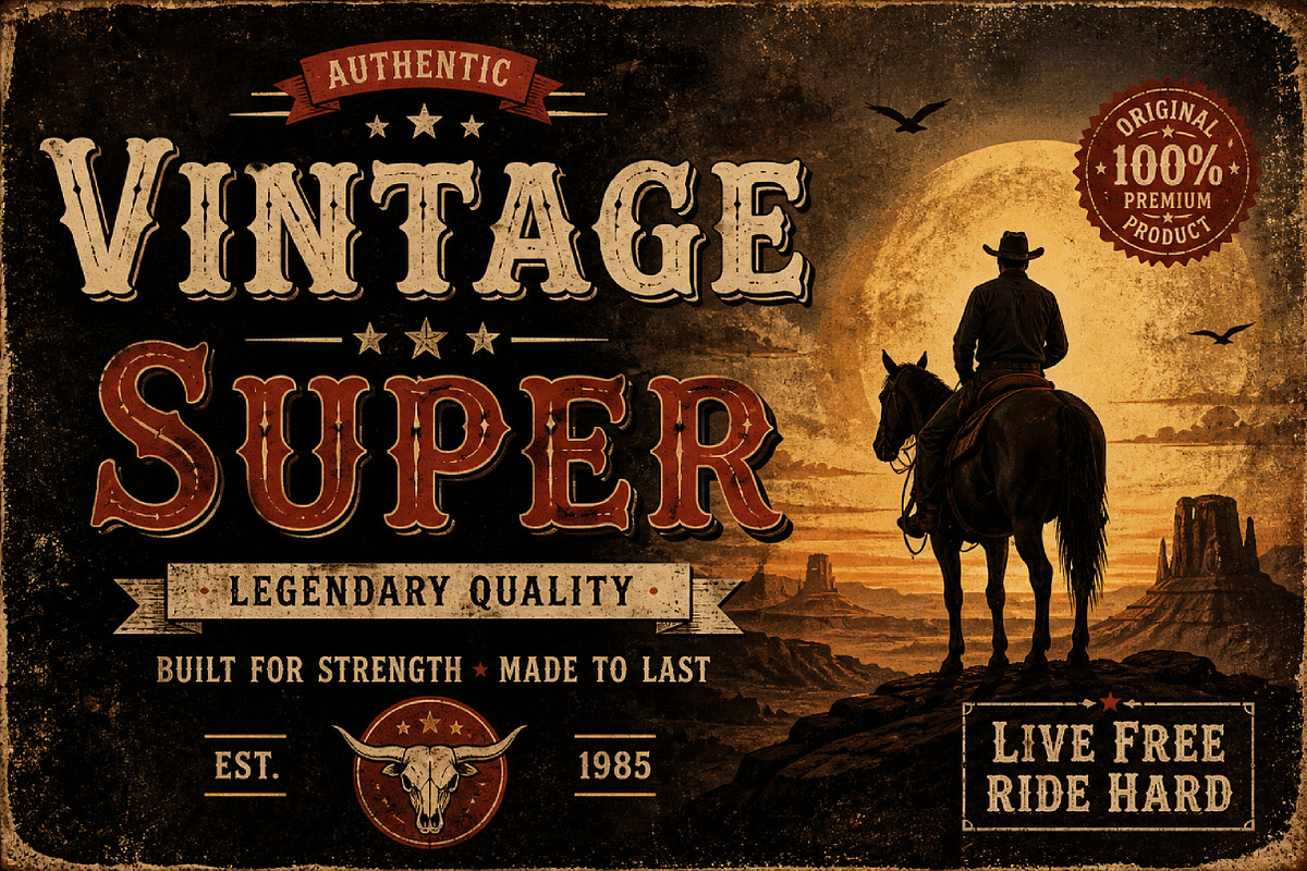 Vintage Super, a Serif Font by Wow Magic (Photo 2 of 4)