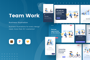 Teamwork Colorful Illustration Pack