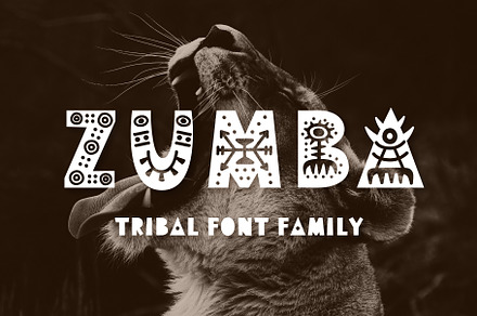 Zumba Tribal Font Duo, a Font by Katrinelly