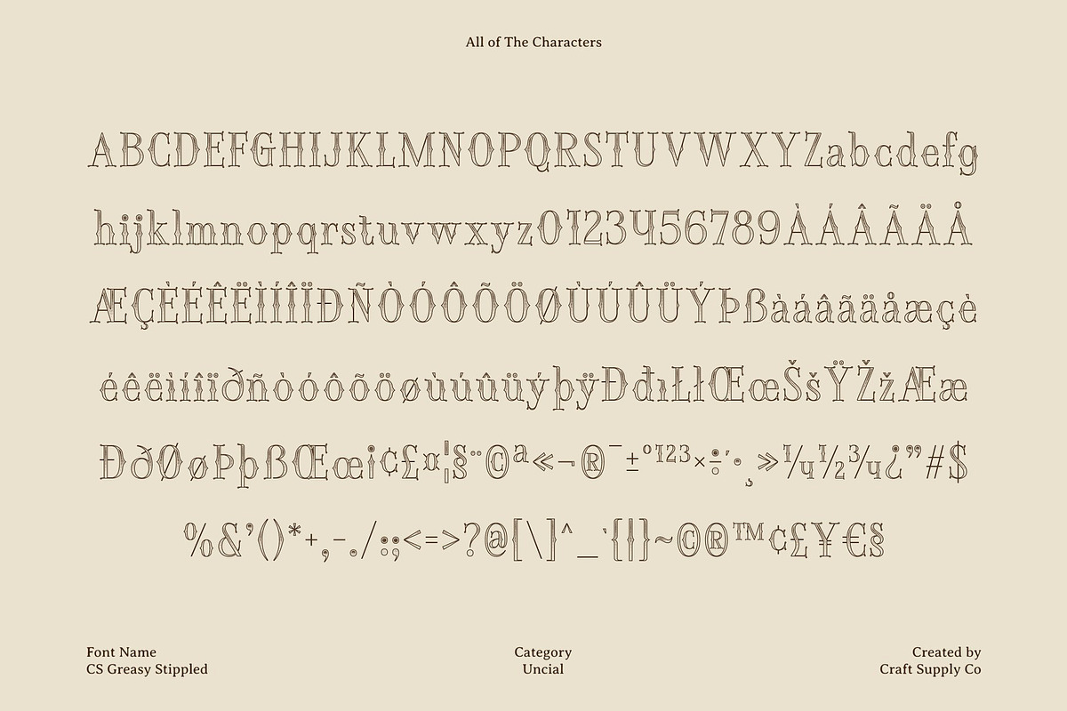CS Greasy Stippled, a Serif Font by Craft Supply Co. (Photo 8 of 8)