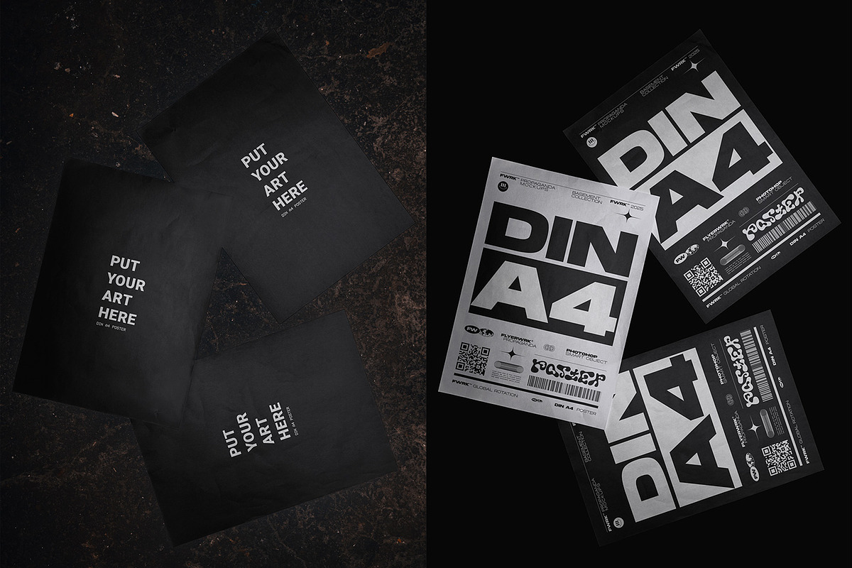 Basement Poster Mockup Bundle, an Advertising Mockup by FLYERWRK (Photo 7 of 10)