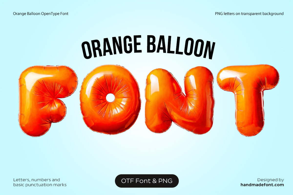 Orange Balloon Font, a Handwritten Font by Handmadefont (Photo 1 of 10)