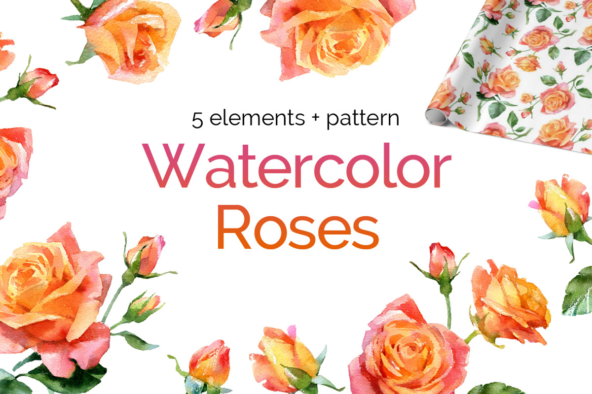 Watercolor roses, an Illustration by ognivo (Photo 1 of 2)