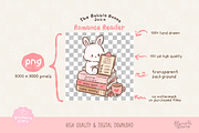 Romance Reader Bunny Clipart, an Animal Illustration by Blumensdiary (Thumbnail 3 of 6)
