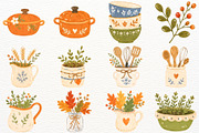 Rustic Kitchen Clipart Fall Cottage, a Food Illustration by SugarCloudStudioArt (Thumbnail 5 of 6)