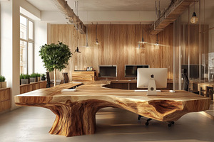Wooden furniture workspace, a Photo by Pavel_design