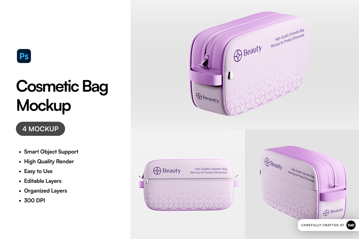 Cosmetic Bag Mockup, a Product Mockup by SLAB! Design (Photo 1 of 6)