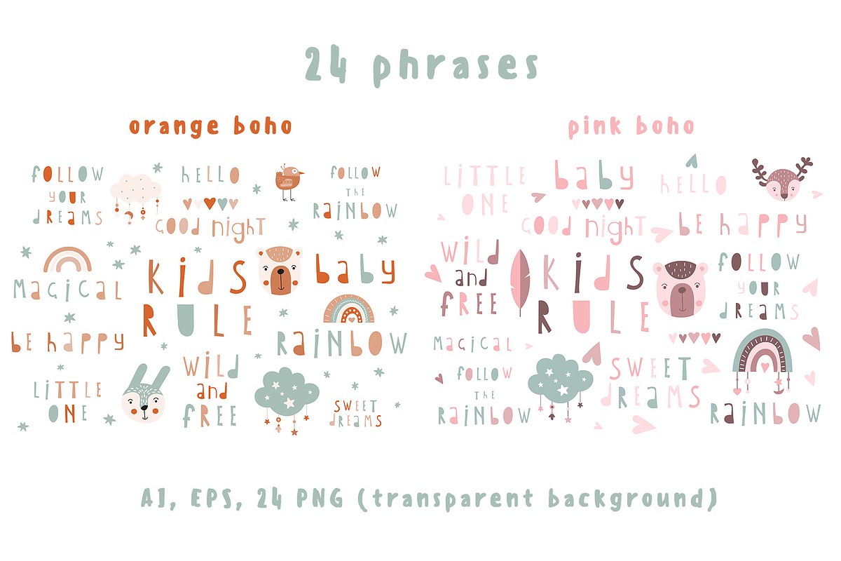 Boho bundle Nursery animals clipart, an Animal Illustration by Nursery Art (Photo 6 of 10)