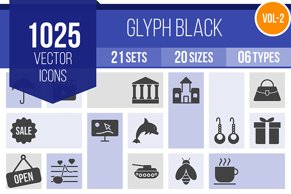 1025 Glyph Icons (V2)