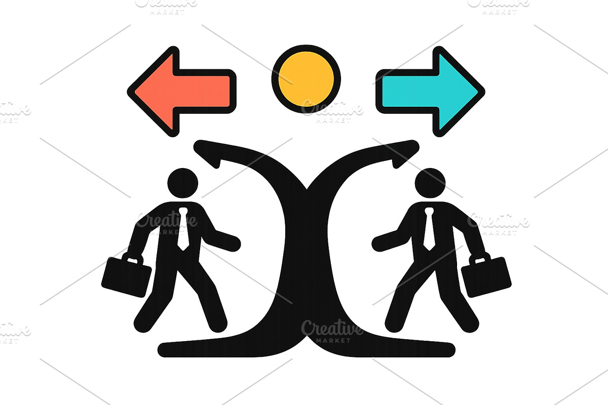 Decision making process illustrated, a Finance Illustration by ZinetroN
