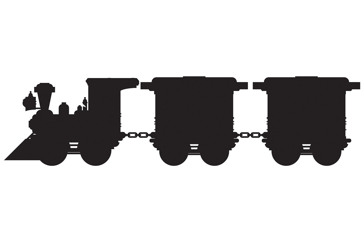 Cartoon Steam Train Silhouette, a Transportation Illustration by Mark Murphy Creative