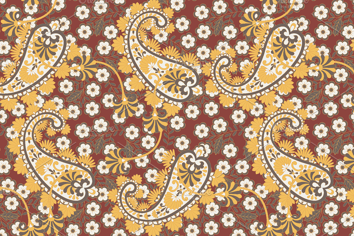 Fashion paisley seamless pattern, a Pattern Graphic by antalogiya (Photo 3 of 4)