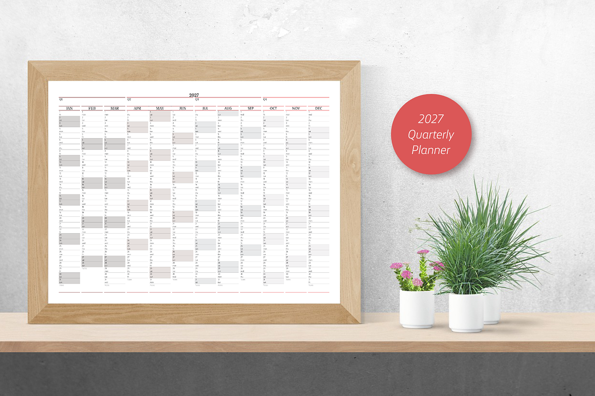 2027 Year-at-a-Glance Wall Planner, a Stationery Template by 3PointsCreative (Photo 2 of 4)