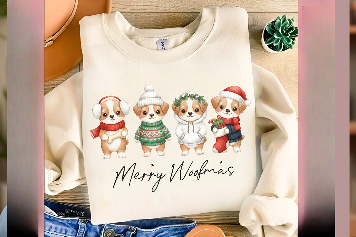 Merry Woofmas Christmas Dogs PNG, an Illustration by SinaCreation (Photo 5 of 6)