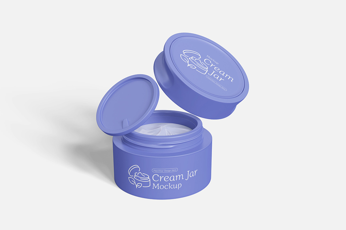 Cream Jar Mockup PSD, an Advertising Mockup by Indah (Photo 6 of 6)