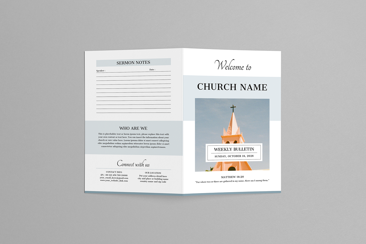 Church Bulletin | Canva, Word, Indd preview 3