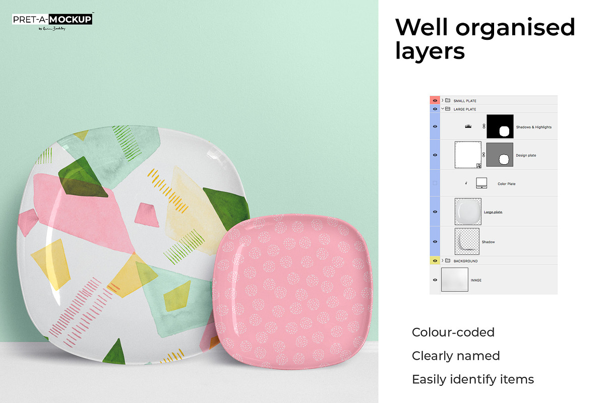 Square Plates Mockup, a Household Mockup by Pret-a-Mockup (Photo 9 of 9)